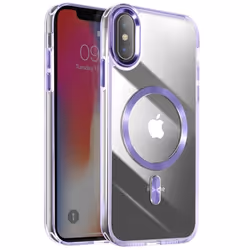 Coque MagSafe - Coque - iPhone XS/X - Cristal Transparent - Violet - Anti-jaunissement