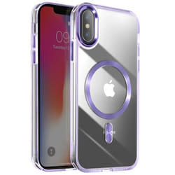 Coque MagSafe - Coque - iPhone XS/X - Cristal Transparent - Violet - Anti-jaunissement