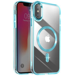Coque MagSafe - Cristal Color - Bleu - iPhone XS/X - Dos rigide - Anti-jaunissement