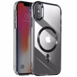 Coque MagSafe - Cristal Color - Noir - iPhone XS/X - Dos rigide - Anti-jaunissement