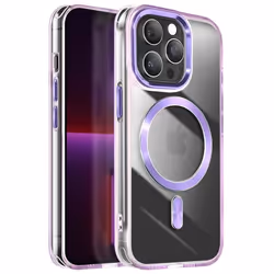 Coque MagSafe - Cristal - iPhone 13 Pro Max - Violet - Anti-jaunissement - Bords surélevés