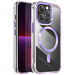 Coque MagSafe - Cristal - iPhone 13 Pro Max - Violet - Anti-jaunissement - Bords surélevés