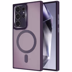 Coque MagSafe - Samsung - Galaxy S24 Ultra - Dos Mat Givré - Contour Souple - Violet