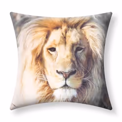 Lot de 2 Housses de Coussin 40x40 cm Motif Lion