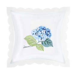 Lot de 2 Housses de Coussin 40x40 cm Brodée Fleur Hortensia Bleu