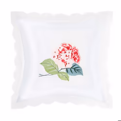 Lot de 2 Housses de Coussin 40x40 cm Brodée Fleur Hortensia Rose