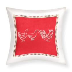 Lot de 2 Housses de Coussin 40x40 cm Brodée Oie
