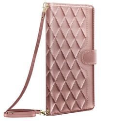 Étui Portefeuille - Samsung - Galaxy A16 - Motif Losange - Rose Champagne - Fonction Support Vidéo
