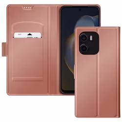Étui pour Smartphone - Motorola - Moto G05 / E15 - Rose Champagne - Porte-Carte - Support Vidéo