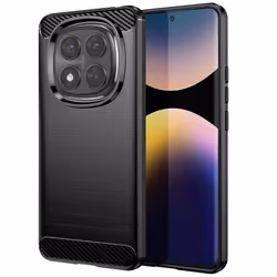 Coque - AVIZAR - Xiaomi Redmi Note 14 Pro/Pro Plus - Silicone Noir - Design Carbone - Protection Chocs