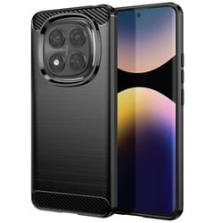 Coque - AVIZAR - Xiaomi Redmi Note 14 Pro/Pro Plus - Silicone Noir - Design Carbone - Protection Chocs
