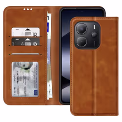 Housse pour smartphone - Xiaomi - Redmi Note 14 4G - Portefeuille - Support vidéo - Marron