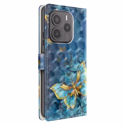 Étui Portefeuille - Xiaomi - Redmi Note 14 5G - Simili cuir - Support vidéo - Bleu