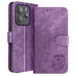 Étui Portefeuille - Xiaomi - Redmi Note 14 5G - Motif Tigre Kawaii - Simili Cuir - Violet
