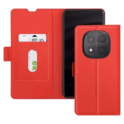 Étui pour Redmi Note 14 Pro et 14 Pro Plus Porte-Carte Support Vidéo Rouge