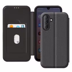 Étui Carbone - Samsung - Galaxy A26 - Anti-RFID - Support Vidéo - Noir