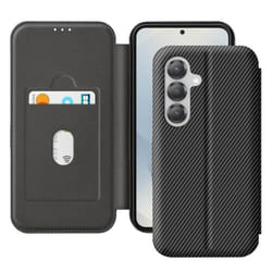 Étui pour smartphone - Samsung - S25 - Fibre de Carbone - Support Vidéo - Anti-RFID Noir