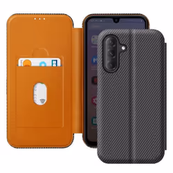 Étui Carbone - Samsung - Galaxy A26 - Anti-RFID - Support Vidéo - Gris Foncé