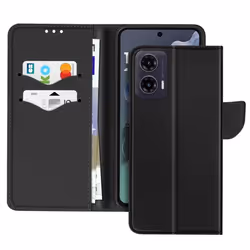 Étui Portefeuille - Motorola - Moto G35 - Cuir Saffiano - Protection intégrale - Support horizontal