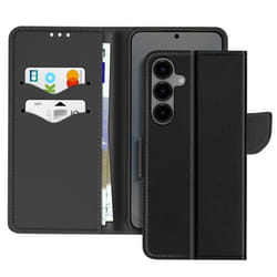 Étui Portefeuille - Samsung - Galaxy S25 Plus - Cuir Saffiano - Protection intégrale - Noir