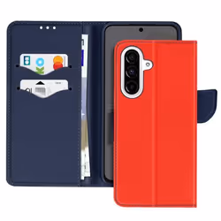 Étui pour Samsung Galaxy A36 Clapet Portefeuille Fancy Bleu / Rouge