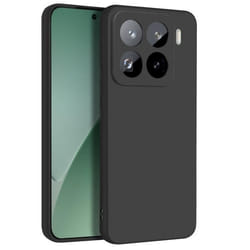 Coque - Xiaomi - 15 Pro - Silicone Souple - Mat Noir - Protection Anti-Traces