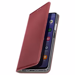 Étui - Samsung - Galaxy A26 - Portefeuille Magnétique - Support Vidéo - Cuir Vegan Rouge