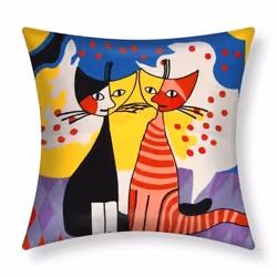 Lot de 2 Housses de Coussin 45x45 cm Brodées Art Liora