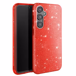 Coque à Paillettes - Samsung - Galaxy S23 FE - Antichoc - Rouge - Design Chic