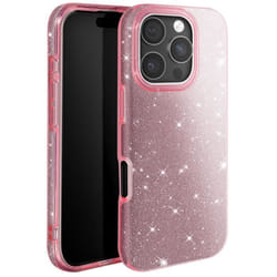 Coque à Paillettes - Non spécifié - iPhone 16 Pro - Antichoc - Design Glamour - Rose