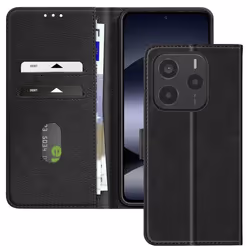 Étui Portefeuille - Xiaomi - Redmi Note 14 5G - Noir - Support Vidéo - Languette Magnétique