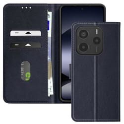 Étui Portefeuille - Xiaomi - Redmi Note 14 5G - Bleu Nuit - Support Vidéo - Languette Magnétique