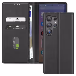 Étui pour téléphone - Samsung - S25 Ultra - Portefeuille - Support Vidéo - Noir
