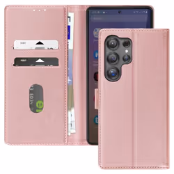 Étui pour téléphone - Samsung - S25 Ultra - Portefeuille - Rose Champagne - Support Vidéo