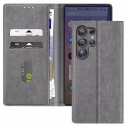 Étui Portefeuille - Chesterfield - Samsung Galaxy S25 Ultra - Gris - Semi-rigide - Support Vidéo