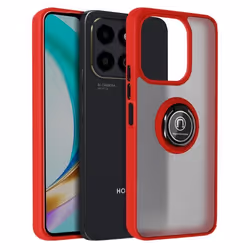 Coque pour Honor X6b - Honor - Bague Métallique - Antichoc - Rouge - Support Vidéo