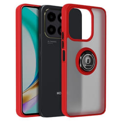 Coque pour Honor X6b - Honor - Bague Métallique - Antichoc - Rouge - Support Vidéo