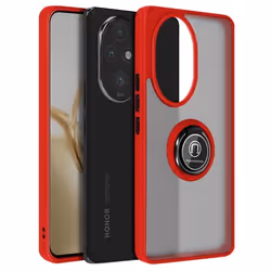 Coque pour Honor 200 Pro - Honor - Antichoc - Bague Métallique - Rouge - Support Vidéo