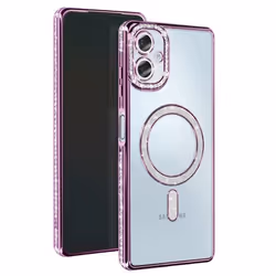Coque - Samsung - Galaxy A06 - Diamant - Strass Violet - Compatible MagSafe
