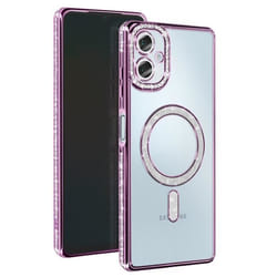 Coque - Samsung - Galaxy A06 - Diamant - Strass Violet - Compatible MagSafe