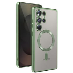 Coque MagSafe - Samsung - Galaxy S25 Ultra - Silicone - Contour Chromé - Vert Foncé