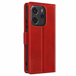 Étui pour smartphone - AVIZAR - Xiaomi Redmi Note 14 4G - Support vidéo - Coque semi-rigide - Rouge