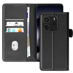 Étui pour smartphone - Xiaomi - Redmi Note 14 4G - Cuir vegan - Support intégré - Noir