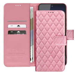 Étui pour Redmi Note 14 4G Portefeuille Motif Losange Rose