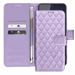 Étui pour Redmi Note 14 4G Portefeuille Motif Losange Violet