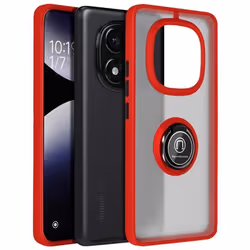 Coque Antichoc - Xiaomi - Redmi Note 14 Pro 5G/4G - Rouge - Bague de maintien - Support magnétique