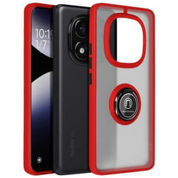 Coque Antichoc - Xiaomi - Redmi Note 14 Pro 5G/4G - Rouge - Bague de maintien - Support magnétique