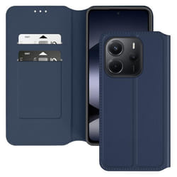 Étui pour Xiaomi Redmi Note 14 4G Clapet Porte-Cartes et Support Vidéo Bleu Nuit