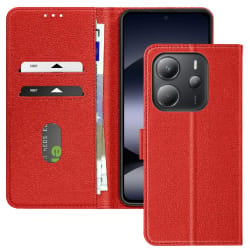 Avizar Xiaomi Redmi Note 14 4G - Étui Portefeuille - Rouge