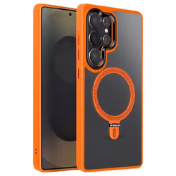Coque MagSafe - Samsung - Galaxy S25 Ultra - Antichoc - Support Vidéo - Orange